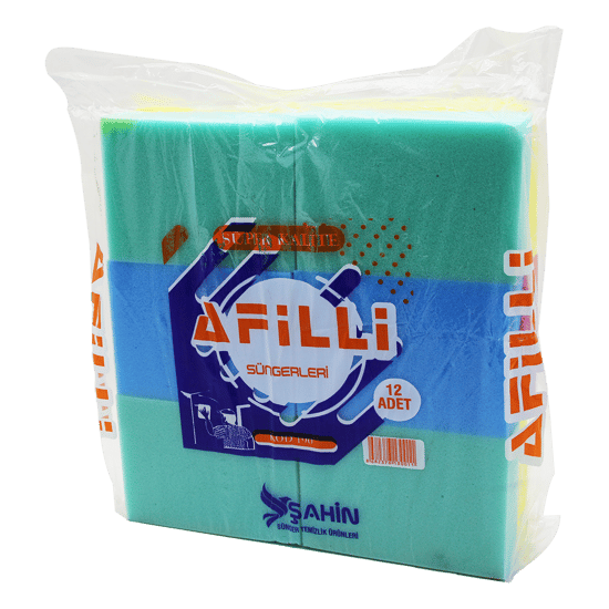 Şahin Afilli Kod-190 ( Küçük=16.5 X 11.5 X 3.8cm ) ( Renkli ) ( Temizlik ) Süngeri