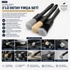İ21-140 ( 3pcs ) Oto Araç İçi & Dışı Bakım Fırça Seti & Çok Amaçlı ( 3 Farklı Sertlikle Kıl Tipi )