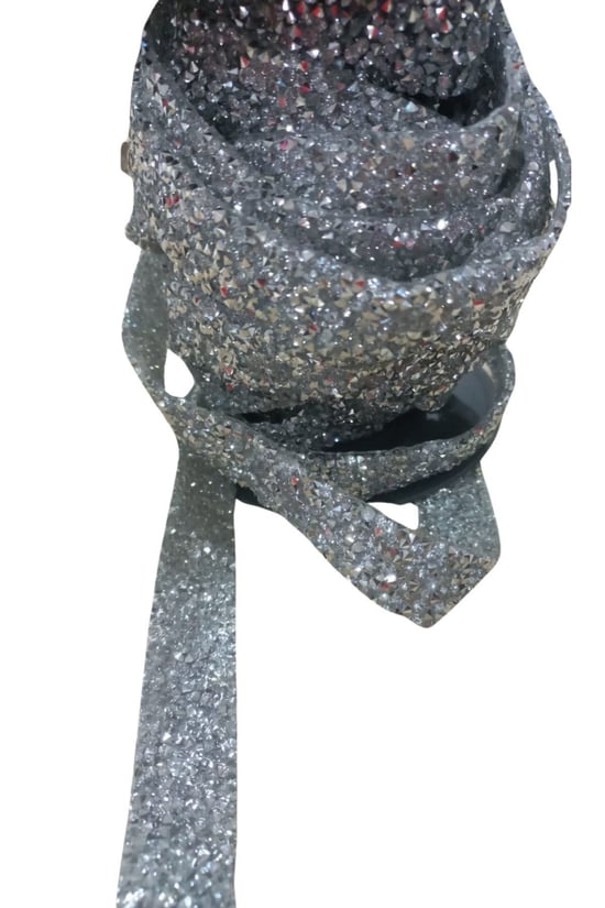 Silikonlu Yapıştırma Taş 1 Cm Gümüş 5 Metre