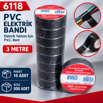 İma Siyah 3 Metre Elektrik Bandı