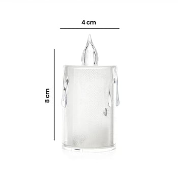 Smokeless Candles Yakut-9459 ( Büyük Boy ) ( Damla Akan Mum Modeli ) ( Pilli ) Led Mum