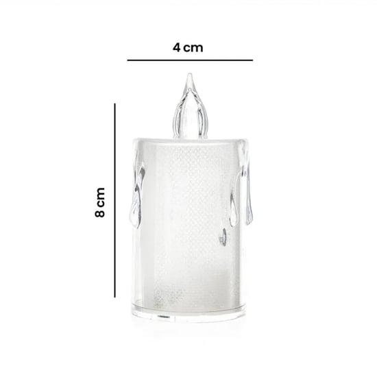 Smokeless Candles Yakut-9459 ( Büyük Boy ) ( Damla Akan Mum Modeli ) ( Pilli ) Led Mum