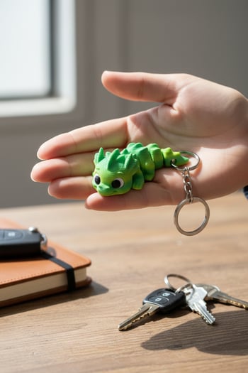 Su Ejderhası Figürlü Hareketli Anahtarlık