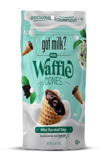 Got Milk Mini Waffle Cones Mint Dark Chocolate Chip 119gr