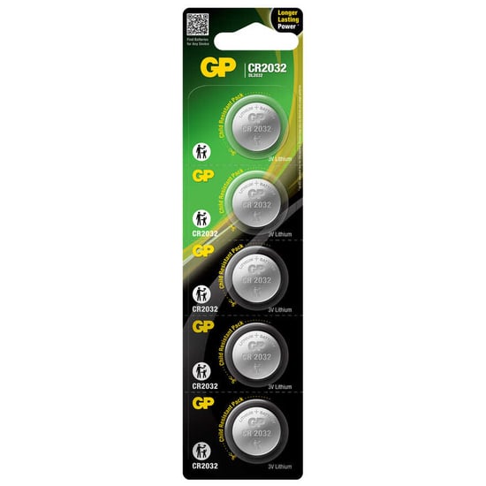 Gp Batteries Cr2032 2032 Boy Lityum Düğme Pil, 3 Volt, 5'li Kart
