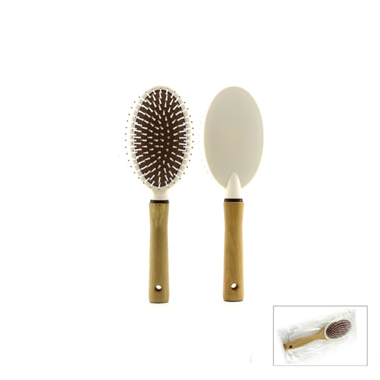 Lb Comb Vm-145 ( Oval ) ( Ahşap Sap & Pls.gövde) ( Saç Fırçası &tarak ) (beyaz Pls.& Renkli Top Uç )