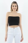 Kadın Siyah Straplez Büstiyer Crop 1 Seri XS,S,M,L,XL