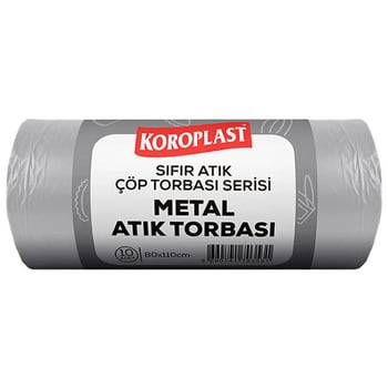 Koroplast Metal Atık Çöp Torbası Jumbo Boy 80 Cm X 110 Cm Açık Gri