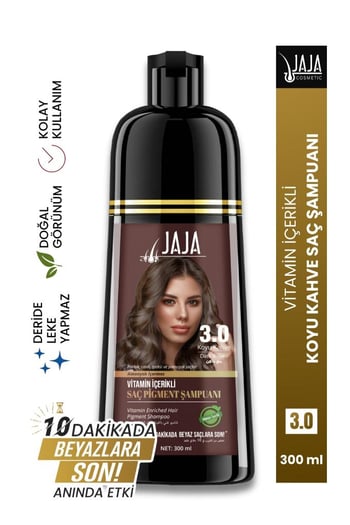 Jaja Vitamin İçerikli Saç Pigment Şampuanı Unisex 300 Ml 3.0 Koyu Kahve