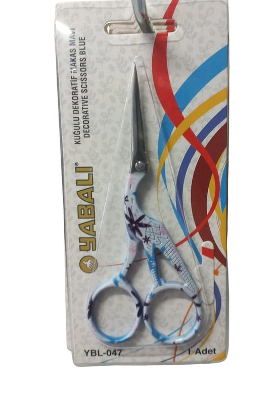 Nakış Makası Kuğulu Dekoratif Makas Mavi Ybl-047 Model 9