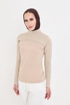 Hürrem Bone Bej Tesettür Balıkçı Yaka Boyunluklu Kolluk Viskon Düz 1025_12