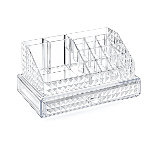 Blackstone Krc-021 (diamond) (tek Çekmece+16 Bölme) Makyaj & Takı Organizeri (mika Kristal Pls) (23.3x13.5x11.5cm)