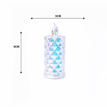 Led Candle Kamp Yakut-13635 ( Küçük Boy= Çap:5cm & Y: 9cm ) ( Pilli ) Led Mum ( Mika Kristal Plastik )