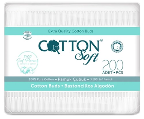 Cotton Soft Kare Pamuklu Çubuk 200 Adet