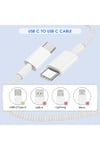 Adeyo Store 60w Destekli Iphone Samsung Xiaomi Uyumlu Type C To Type C Hızlı Şarj Kablosu Beyaz 1 Metre