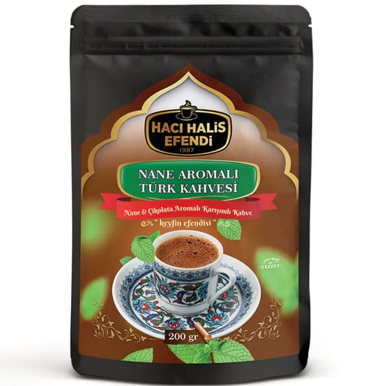 Hacı Halis Efendi Nane ve Çikolata Aromalı Türk Kahvesi 200 Gr Yumuşak İçimli Doypack