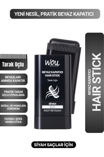 Wou Beyaz Kapatıcı Tarak Uçlu Hair Stick 15 Gr Siyah