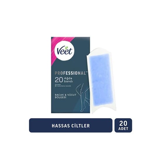 Veet Sir Ağda Bantları Professional Hasas Ciltler İçin Bacak ve Vücut Bölgesi 20 Li