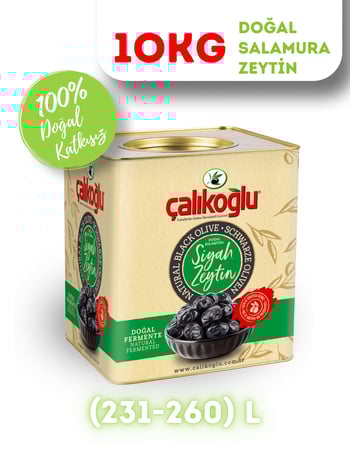 Çalıkoğlu Doğal Gemlik Özel Özel Salamura Siyah Zeytin 10 kg (231-260) L