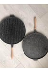 Babi Home Çift Taraflı Döküm Granit Gözleme ve Izgara Tavası 35cm Gözleme