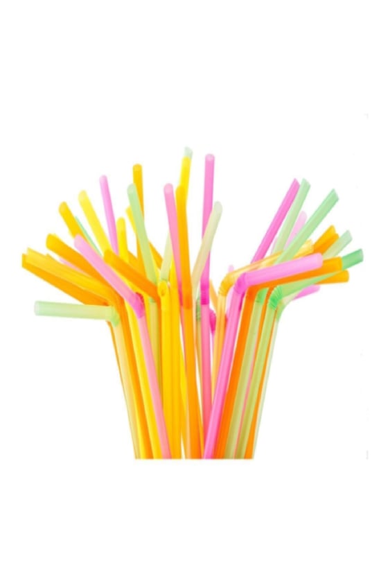 Dolphin Fosforlu Renkli Pipet 5mm x 21cm - 50 Adet