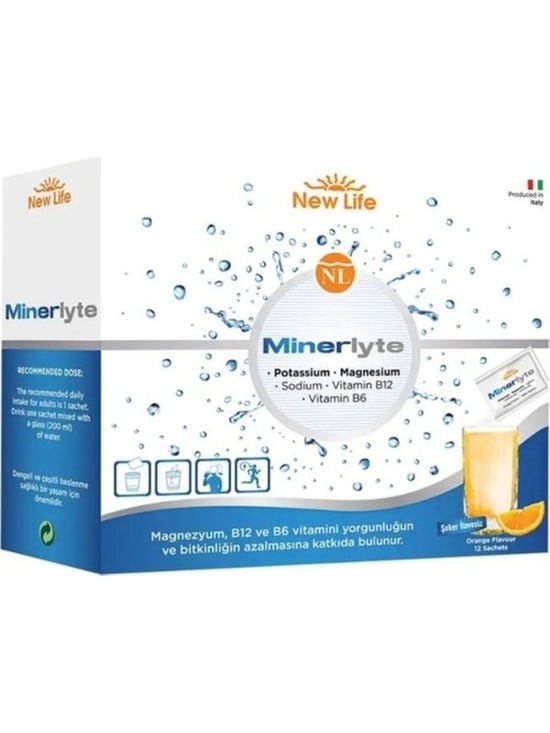 New Life Minerlyte - Magnezyum Sitrat - Potasyum - Sodyum - B6 ve B12 Vitamini