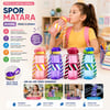 Yakut-14014 ( Renkli & Desenli & Boyun Asmalı ) ( Plastik & Pipetli ) Spor Matara ( Suluk ) ( 800ml )