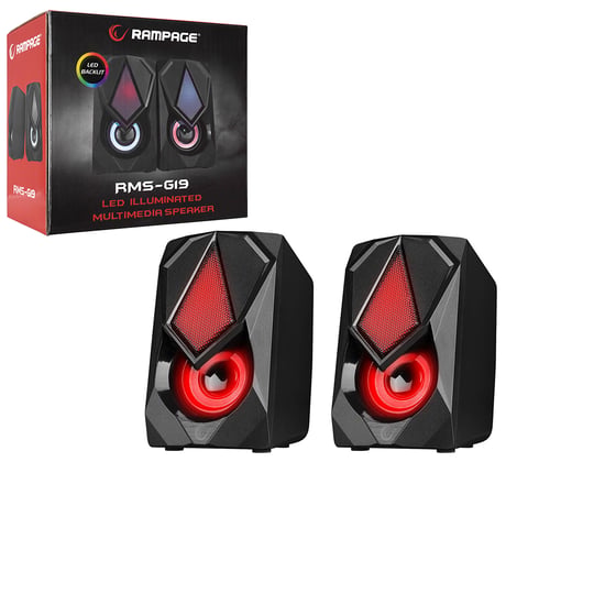 Rampage Rms-g19 ( Siyah & Rgb Işıklı ) ( 1+1 ) Hoparlör Speakaer Set ( Usb Kablo ) 2.0 Multimedya & 5w