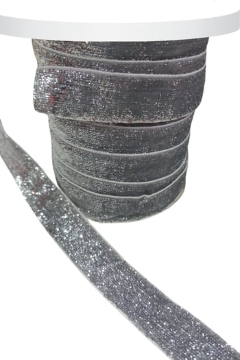 Kadife Kurdele Simli 2 Cm Gümüş 2 Metre