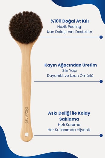 Eratos Uzun Saplı At Kılı Banyo ve Vücut Fırçası 35 Cm