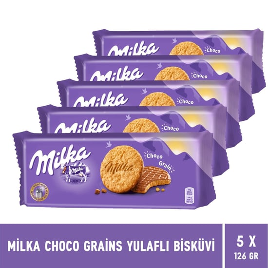 Milka Choco Grains Yulaflı Bisküvi 126 Gr - 5 Adet