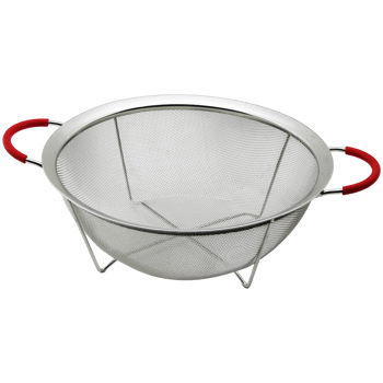 Yakut-12327 ( 28cm ) ( Tel Sepet ) Metal Süzgeç ( Silikon Kılıflı Kulp ) ( Metal Çerçeve & Ayak )