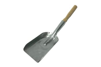 Krt-1070 ( Küçük & Dar= 10x19cm ) ( Galvaniz Metal ) Soba Kürek ( Ahşap Saplı=29cm )