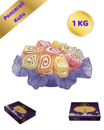 Arı Lokumları Paşa Karışık Meyve Aromalı Lokum (çilek, Limon, Muz, Portakal) - 1 Kg [ Pencereli Kutu ]