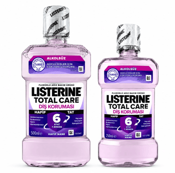 .gargara Listerine Total Care Alkolsüz 500+250 Ml