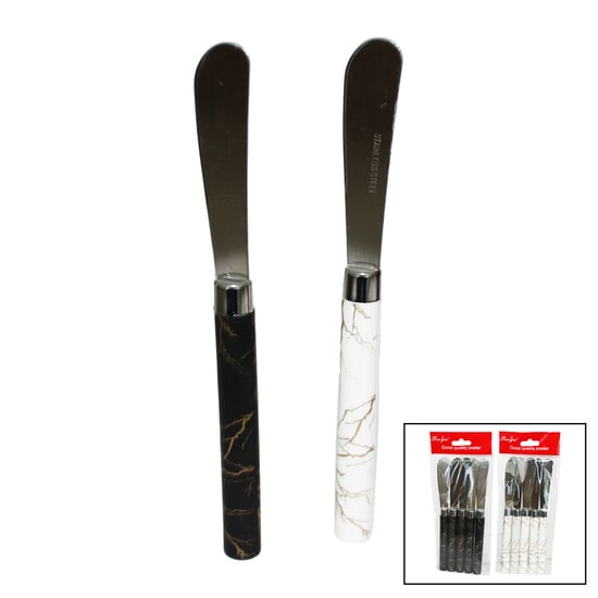 Pinyu-117 ( 5pcs ) Uzun Kahvaltı Bıçak & Mermer Desen Saplı