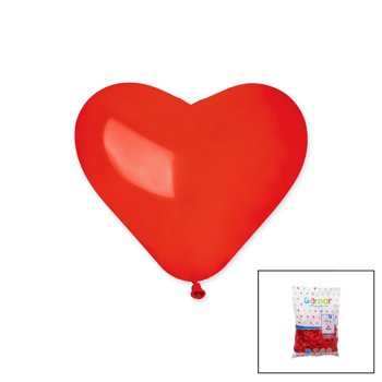 Gemar-cr Baskısız Kırmızı Kalp Balon #005 ( 10'' & 25cm & 100pcs )