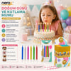 Nerox Nrx-3016 ( 6pcs ) ( Renkli ) ( Süs ) Doğum Günü Mumu ( Beyaz Plastik Tutacak )