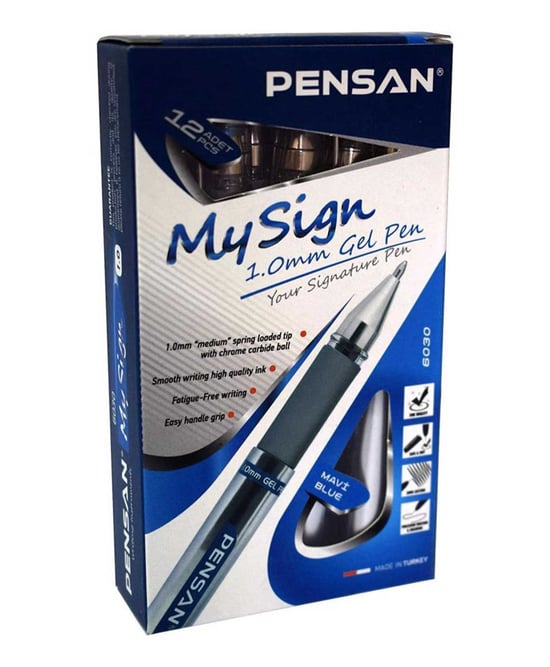 Pensan Mavi My Sign Jel Roller Tükenmez Kalem 1.0 Mm 12'li Paket