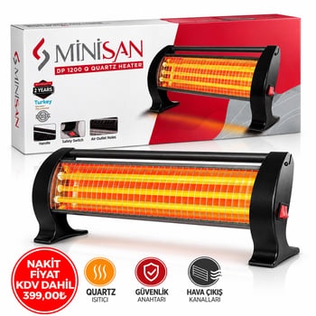 Minisan Maximus Ms Dp-1200q ( 3 Çubuk ) ( Masa Altı ) Mini Isıtıcı Soba