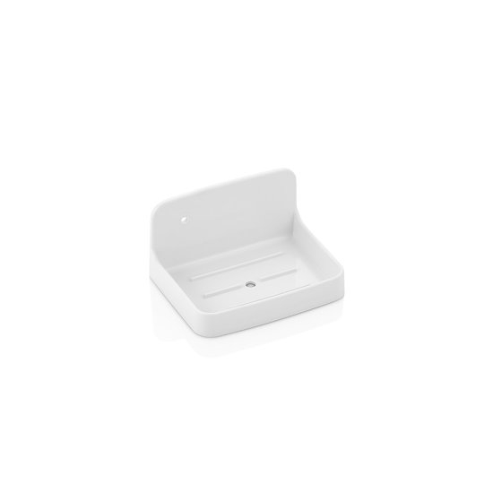 Qlux L-00645 Zen Katı Sabunluk ( Beyaz Sert Plastik ) ( Yapışkanlı & Duvara Monte )