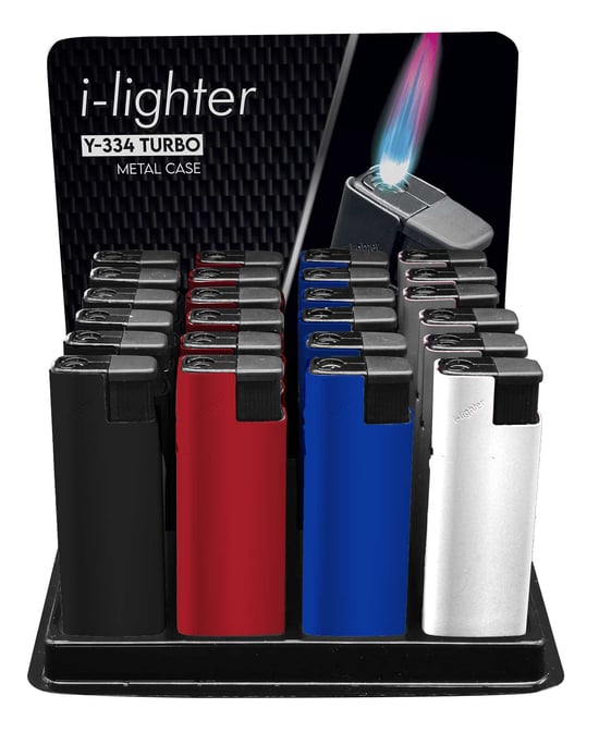 Toscow İ-lighter Y-334 Turbo Metal Kasalı Çakmak 24'lü Paket