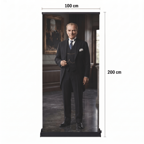 Atatürk Poster Baskılı Pro Roll Up Banner 100x200cm No:5
