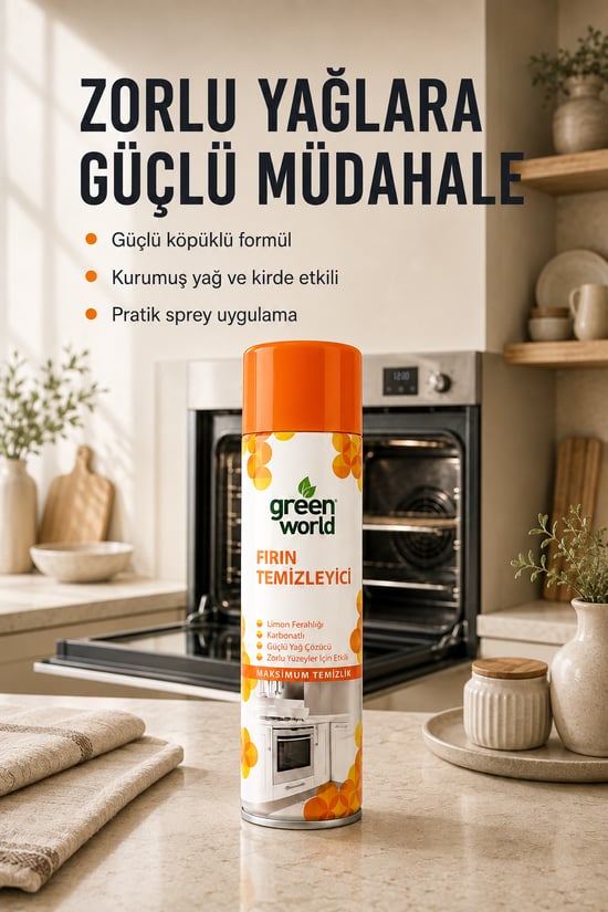 Green World Fırın Temizleyici 500 Ml Sprey Köpük