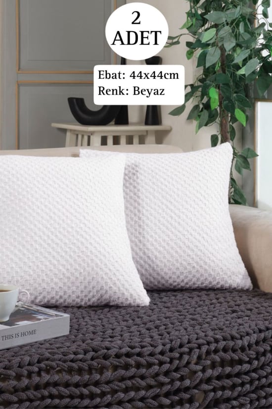 Shal Plaid 2'li Dekoratif Kırlent Kılıfı Yastık Kılıfı 44x44cm