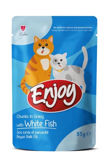 Enjoy Enyoj Pouch Balıklı Yetişkin Kedi Maması 85 Gr