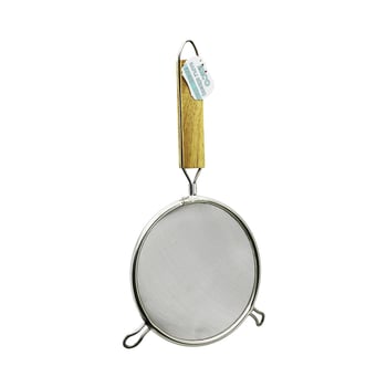 İ22-303 ( 16cm ) ( 2 Kulaklı ) ( Ahşap Saplı ) Tel Süzgeç ( Metal Çerçeçeve ) ( Sap: 14.5cm )