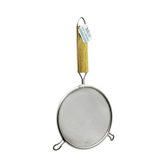 İ22-303 ( 16cm ) ( 2 Kulaklı ) ( Ahşap Saplı ) Tel Süzgeç ( Metal Çerçeçeve ) ( Sap: 14.5cm )