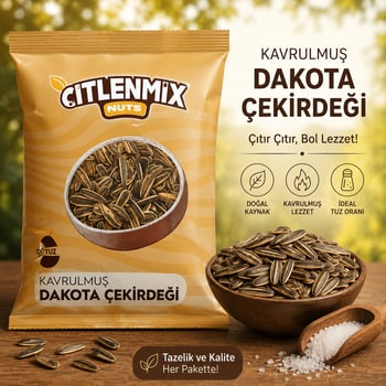 Çitlenmix Kavrulmuş Dakota Çekirdeği 250 G – B Sınıfı Ayçekirdeği
