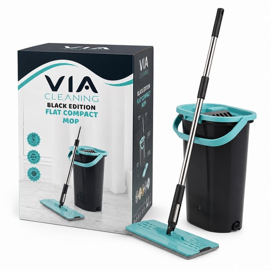 Via Vmt-213 ( 10lt ) ( 360°dönebilir Sap & Mikrofiber Bez ) Kova Mop Temizlik Seti